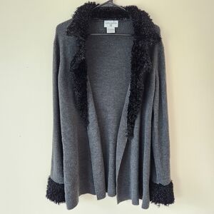 Kathy Ireland Charcoal and Black Women's Cardigan